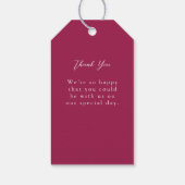 バーガンディーブラッシュダスティーブルーエレガントフラル ギフトタグ (裏面)