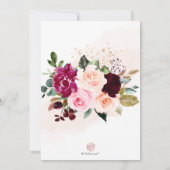 バーガンディーブラッシュピンクローズの結婚前お茶会 招待状 (裏面)