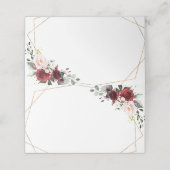 バーガンディーブラッシュピンクローズボホー幾何学ウェディング プレイスカード (外部開封)