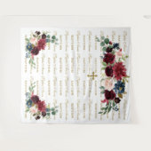 バーガンディーブラッシュ ステップ&リピート 洗礼 背景 タペストリー (正面(横))