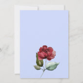 バーガンディーブラッシュ ネイビーブルー フラワーブライダルシャワー 招待状 (裏面)