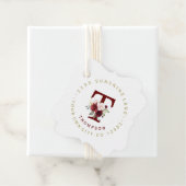 バーガンディーブラッシュ フラワラー サーキュラー アドレス ラベル (インサイチュ)