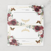 バーガンディーブラッシュ フラワーキンセアニエラ 16歳の誕生日 プレイスカード (外部開封)