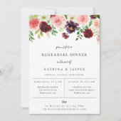 バーガンディーブラッシュ フラワーリハーサルディナー招待状 案内状 (正面)