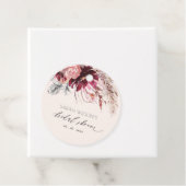 バーガンディーブラッシュ フローラル パンパスグラス ブライダルシャワー フェイバータグ (インサイチュ)