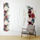 バーガンディーブラッシュ ブライダルシャワー フォトブース 背景 タペストリー (インサイチュ(横))