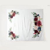 バーガンディーブラッシュ ブライダルシャワー フォトブース 背景 タペストリー (正面(横))