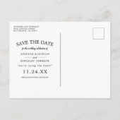 バーガンディーブルッシュの花の写真を使った結婚式の招待状（Save the Date） 案内ポストカード (裏面)