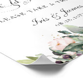 バーガンディーブルッシュフラワーラブイズスイートテイクアトリート ポスター (角)