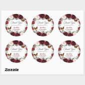 バーガンディーブルッシュ フラワーキンセアニエラ バタフライ ラウンドシール (シート)