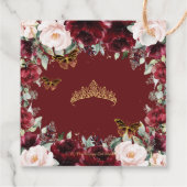 バーガンディーブルッシュ フローラル キンセアニエラ バタフライ フェイバータグ (裏面)