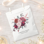 バーガンディーブルームウェディング フェイバーバッグ (クリップ留めされた状態)