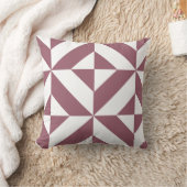 バーガンディープラム幾何学的デコキューブパターン クッション (ブランケット)