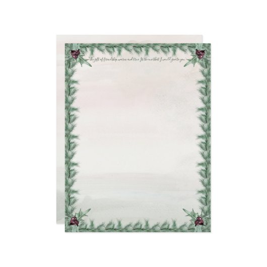 バーガンディーベリーホリーパインクリスマス (正面/裏面インサイチュ)