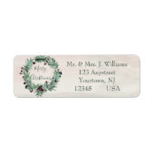 バーガンディーベリーホリーパインクリスマス ラベル (正面)