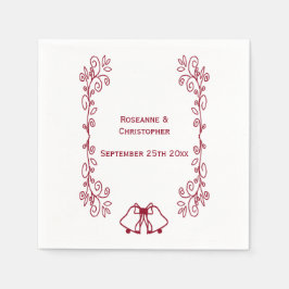 バーガンディーベルズスクロールワーク結婚式レセプション スタンダードカクテルナプキン