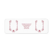 バーガンディーベルズス結婚クロワーク差出人住所 ラベル (正面)