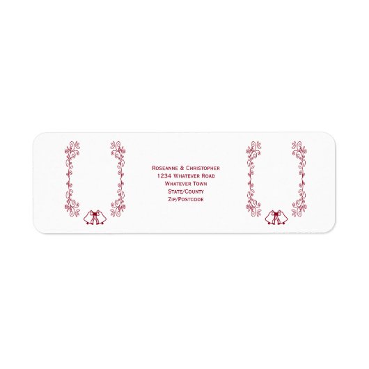 バーガンディーベルズス結婚クロワーク差出人住所 ラベル (正面)