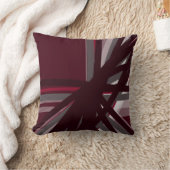 バーガンディーホワイト&グレー芸術的抽象芸術リボン クッション (ブランケット)