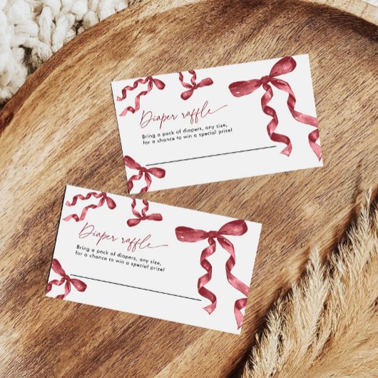 バーガンディーボウオムツラッフルカード エンクロージャーカード