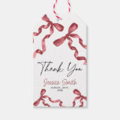 バーガンディーボウ ギフトタグ ありがとう (正面)