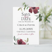 バーガンディーボタニカル・セーブ・ザ・デート 案内状 (スタンド正面)