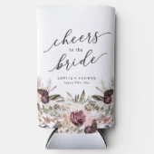 バーガンディーボホフラワーブライダルシャワー スリム缶クーラー (正面)