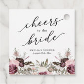 バーガンディーボホフラワーブライダルシャワー フェイバータグ (裏面)