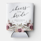 バーガンディーボホフラワーブライダルシャワー 缶クーラー (正面)