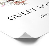 バーガンディーボホフラワール ゲストブックサイン ポスター (角)