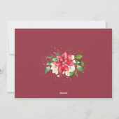 バーガンディーポインセチアの花フレーム写真 シーズンカード (裏面)