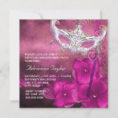 バーガンディーマスカレードパーティー 招待状 (裏面)