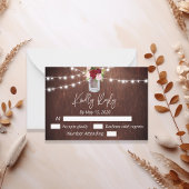 バーガンディーメイソンジャールウッドバジェットライトフラワーRSVP ノートカード