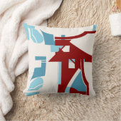 バーガンディーライトブルーMCM-インスパイア抽象デザイン クッション (ブランケット)