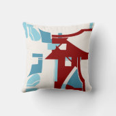 バーガンディーライトブルーMCM-インスパイア抽象デザイン クッション (裏面)