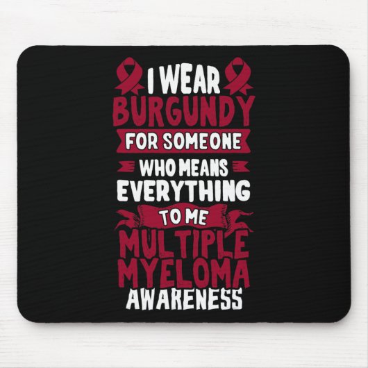 バーガンディーリボン – 血液がん認識度 マウスパッド (正面)