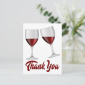バーガンディーレッドありがとうワイン/シャンパングラス ポストカード (スタンド正面)