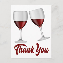 バーガンディーレッドありがとうワイン/シャンパングラス ポストカード