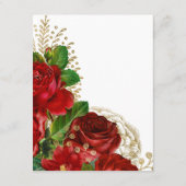 バーガンディーレッドとゴールド ヴィンテージ ローズ ゲスト 詳細 エンクロージャーカード (裏面)