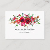 バーガンディーレッドとピンクフローラ 名刺 (正面)