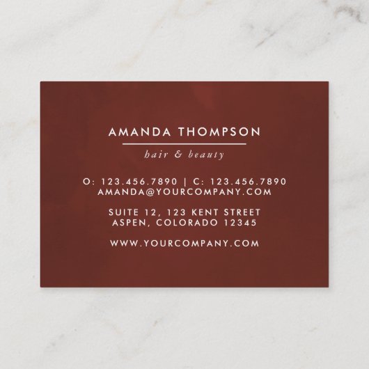 バーガンディーレッドとピンクフローラ 名刺 (裏面)