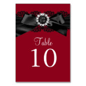 バーガンディーレッドとブラックパールボウテーブル番号カード テーブルナンバー (裏面)