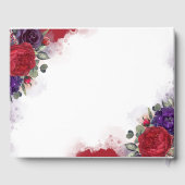 バーガンディーレッドとプラムパープル結婚フローラ ゲストブック (裏面)