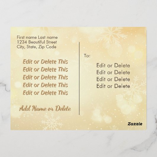 バーガンディーレッドと金ゴールドホリークロスフォトフレーム文字 箔シーズンポストカード (裏面)