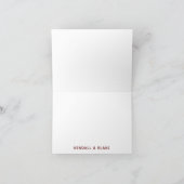 バーガンディーレッドと金ゴールドミニマルサンキューカード サンキューカード (内部)