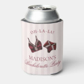 バーガンディーレッドの下着 バチェロレッテパーティーの景品 缶クーラー (缶裏面)