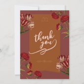 バーガンディーレッドの花の招待状 招待状 (裏面)