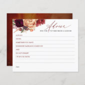 バーガンディーレッドオレンジ秋花アドバイスカード (正面/裏面)