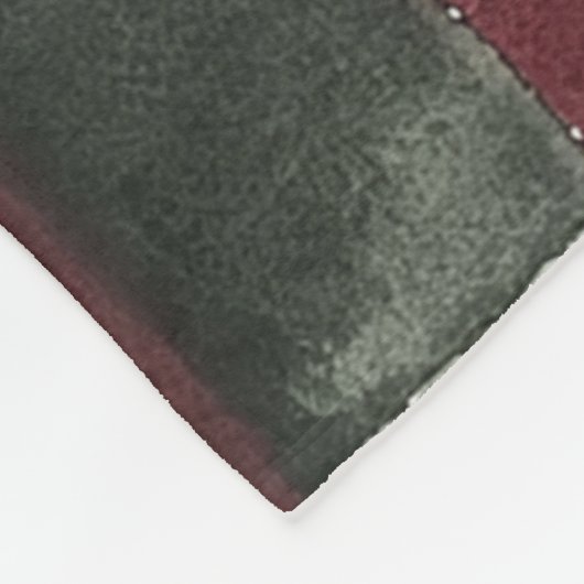 バーガンディーレッドグリーンクリームホワイトプレイドストライプ フリースブランケット (角)