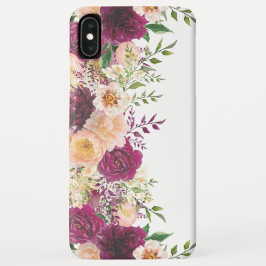 バーガンディーレッドピーチピンクの花フローラ Case-Mate iPhoneケース (裏面)